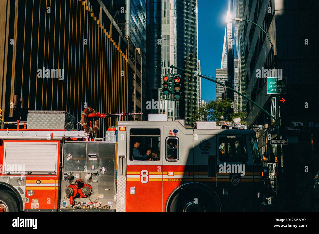New York Manhattan, 02.10 - 10.10.22: Eine Feuerwehrauto.  Foto: pressefoto Mika Volkmann Stock Photo