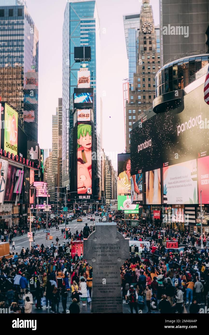 New York Manhattan, 02.10 - 10.10.22: Times Square.  Foto: pressefoto Mika Volkmann Stock Photo