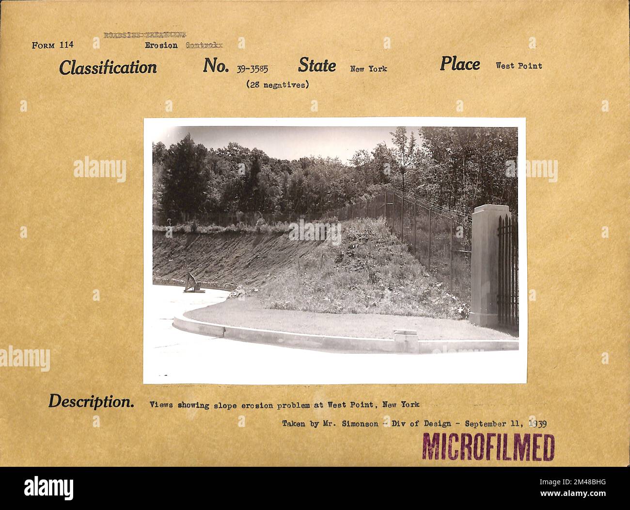 Mr. Simonson Erosion problem at West Point, New York. Original caption: Views ...