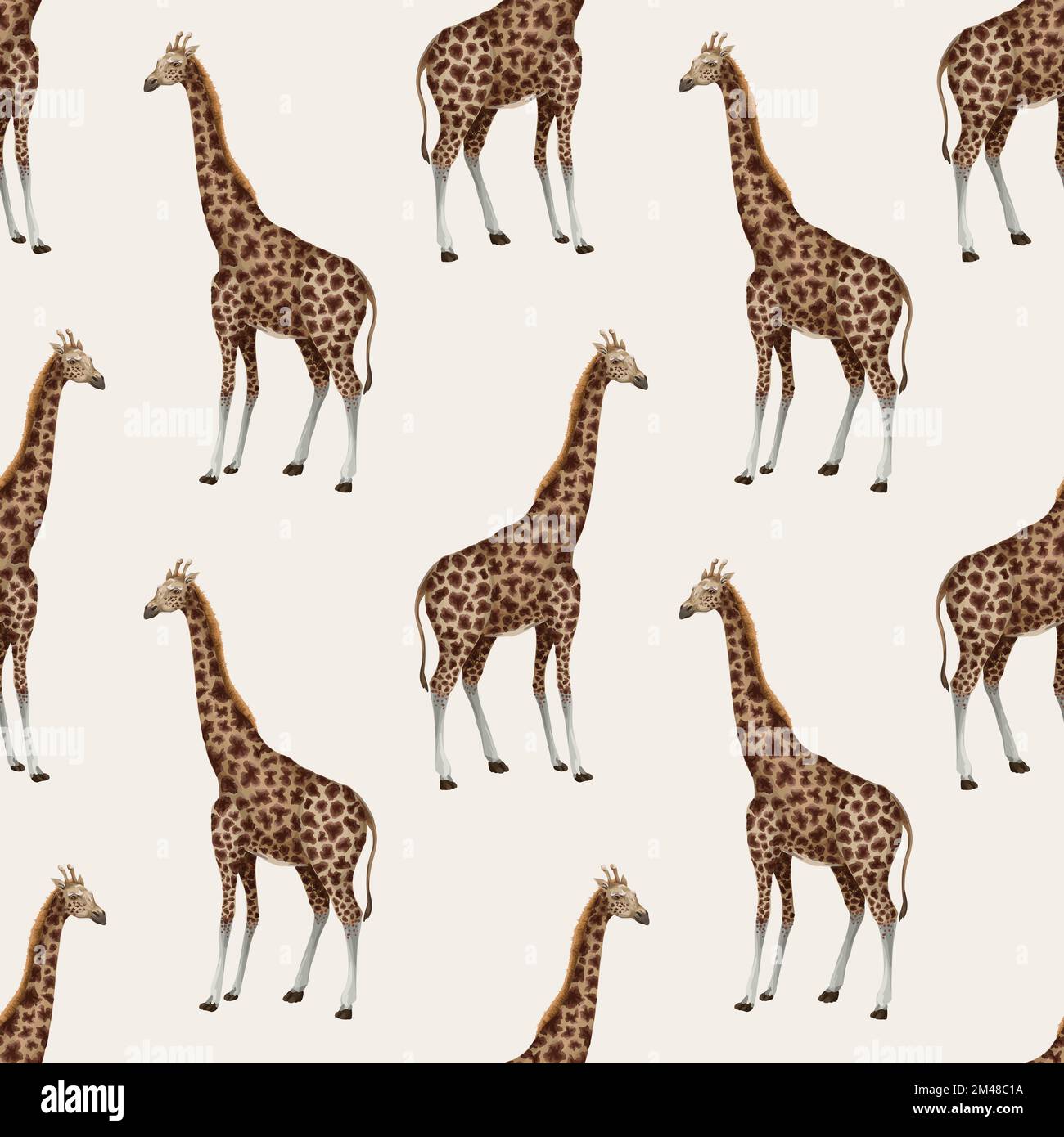 Seamless pattern with giraffe. Vector. Stock Vector