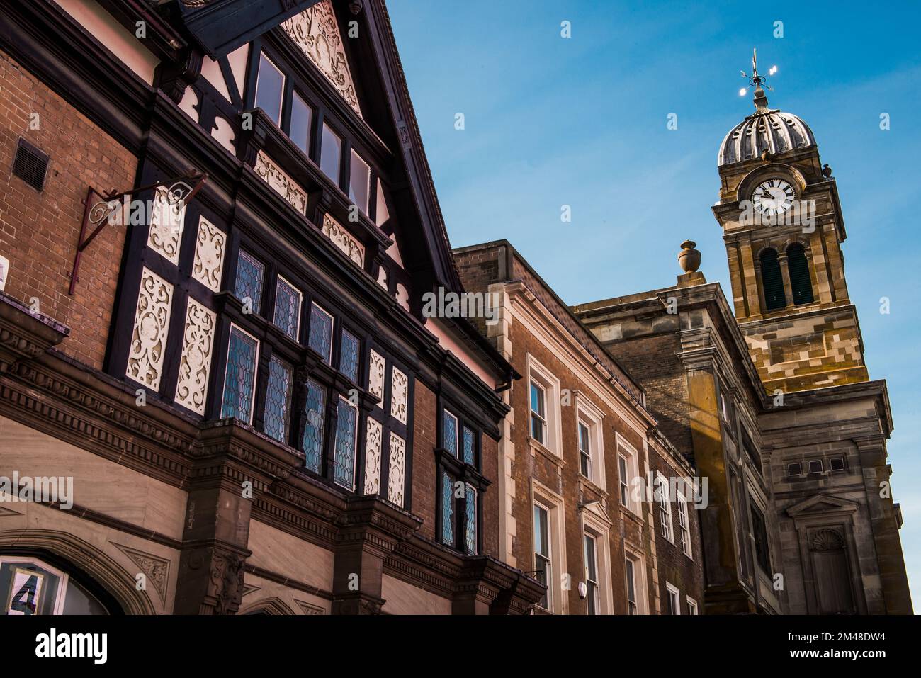 Tudor building in the city of Derby, East Midlands, UK Stock Photo