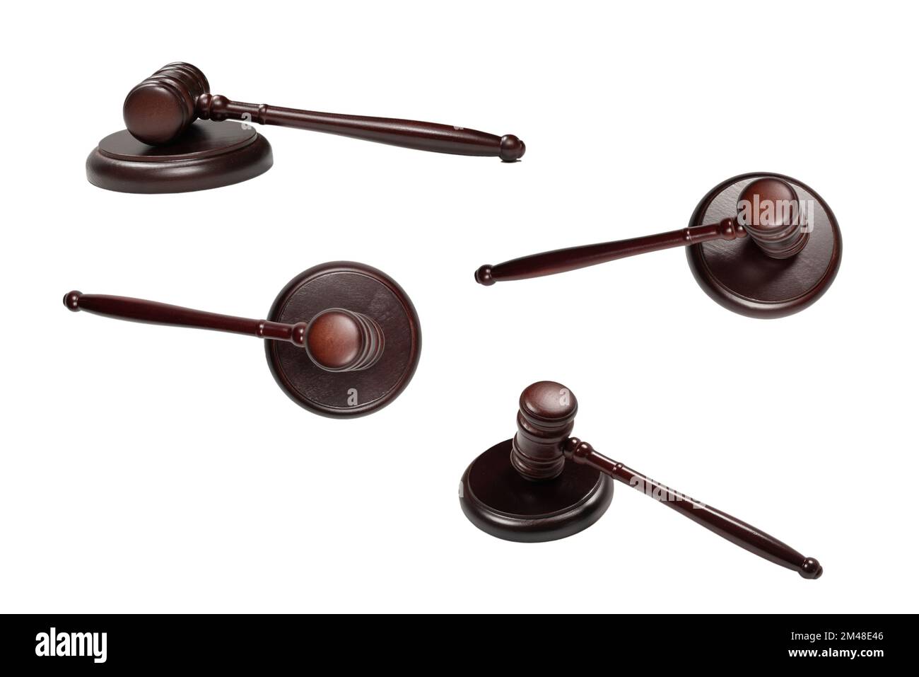 Judge Instrument Wooden judge gavel and soundboard isolated on a white background ...