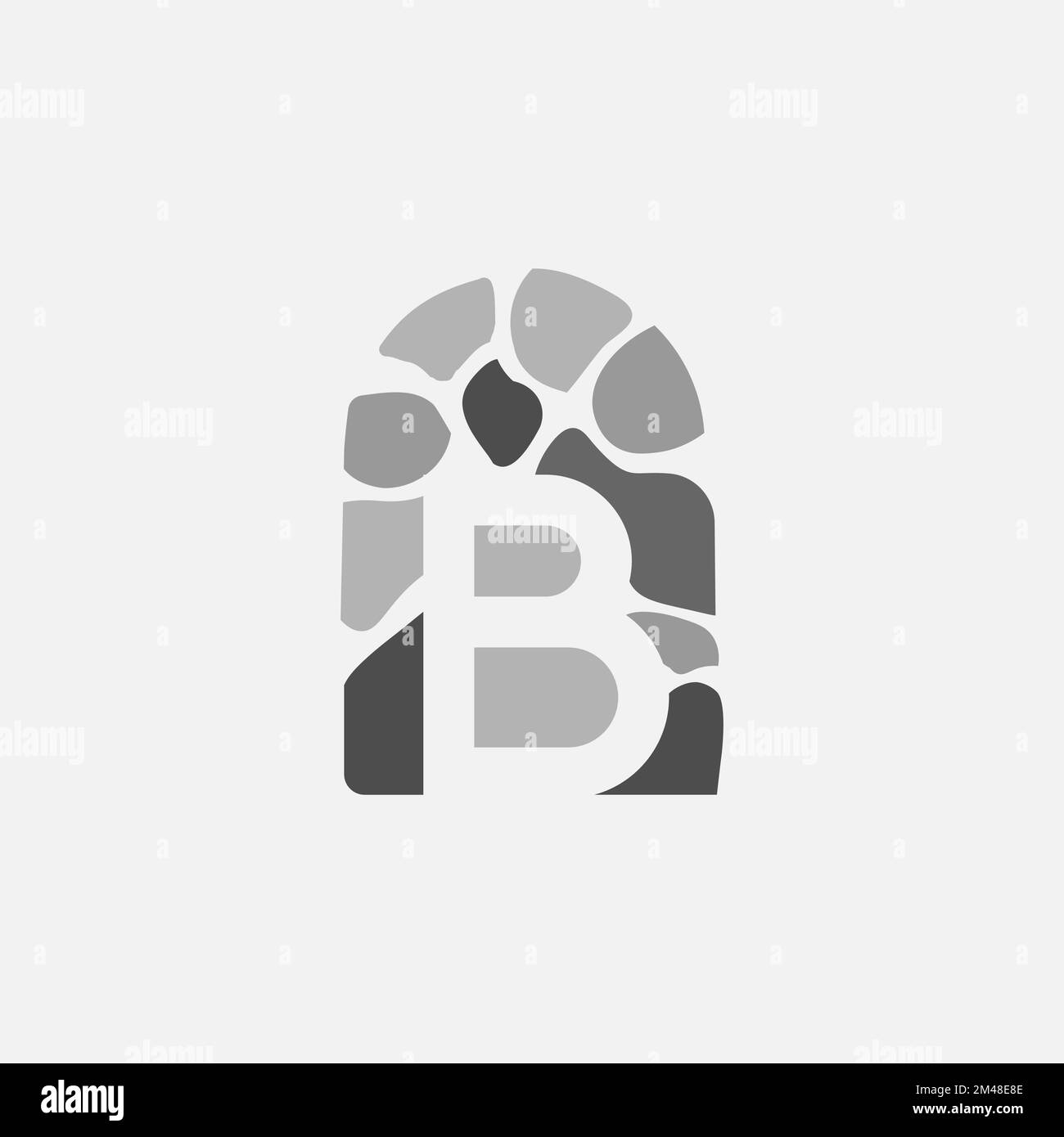 initial letter B with stone graphic vector illustration.EPS 10 Stock Vector
