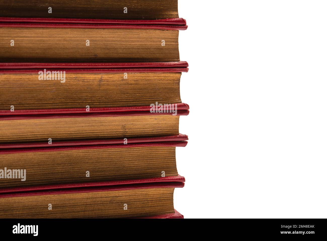 Old books isolated on a white background Stock Photo - Alamy