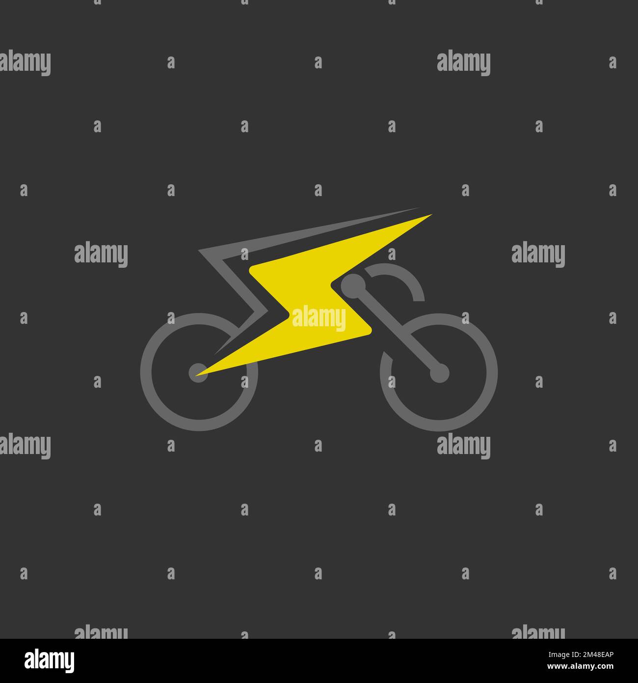 Electric bicycle with bolt logo design vector illustration.EPS 10 Stock Vector