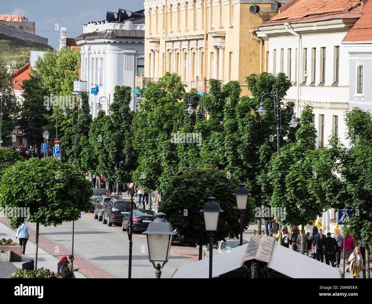 View down Didzioji street, Vilnius, Lithuania, Baltic States, Europe Stock Photo