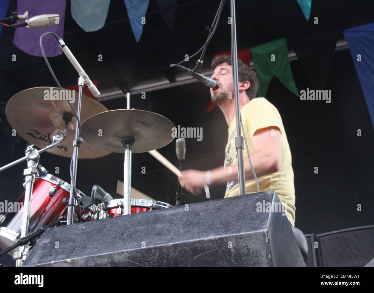 Pitchfork Music Festival Japandroids in concert Stock Photo Alamy