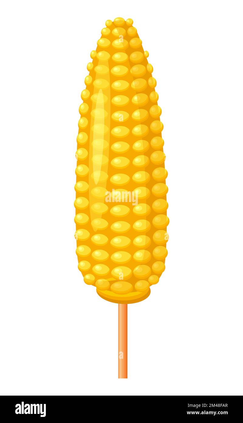 Corn on a stick. Fast food. Ideal for restaurants, cafes and printed