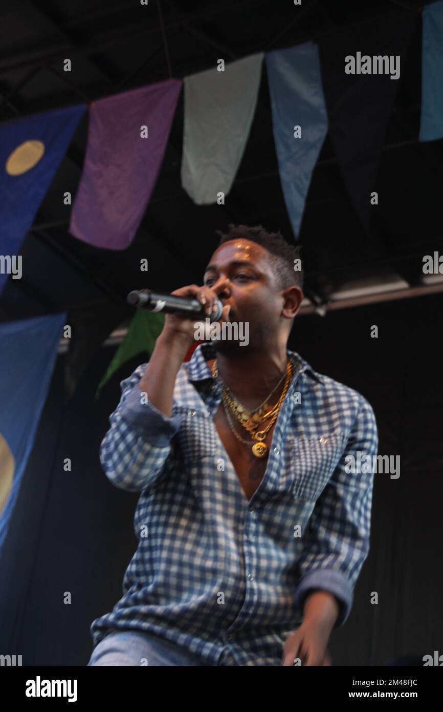 Pitchfork Music Festival Kendrick Lamar in concert Stock Photo Alamy