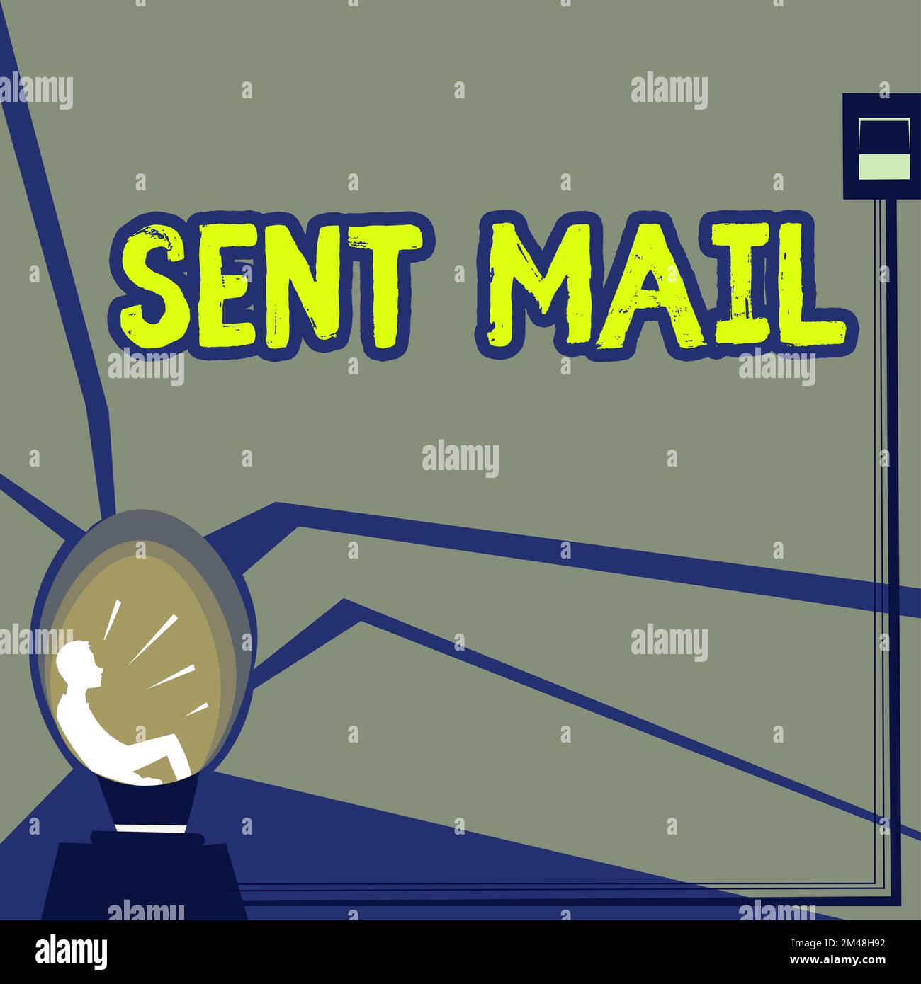 Sent Here Conceptual caption Sent Mail. Word for Event where a letter to be taken ...