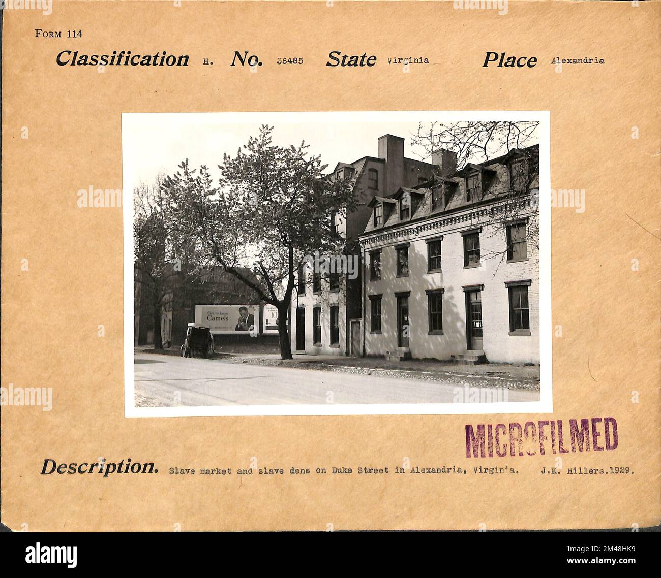 Slave Market and Slave Dens on Duke Street in Alexandria, Virginia