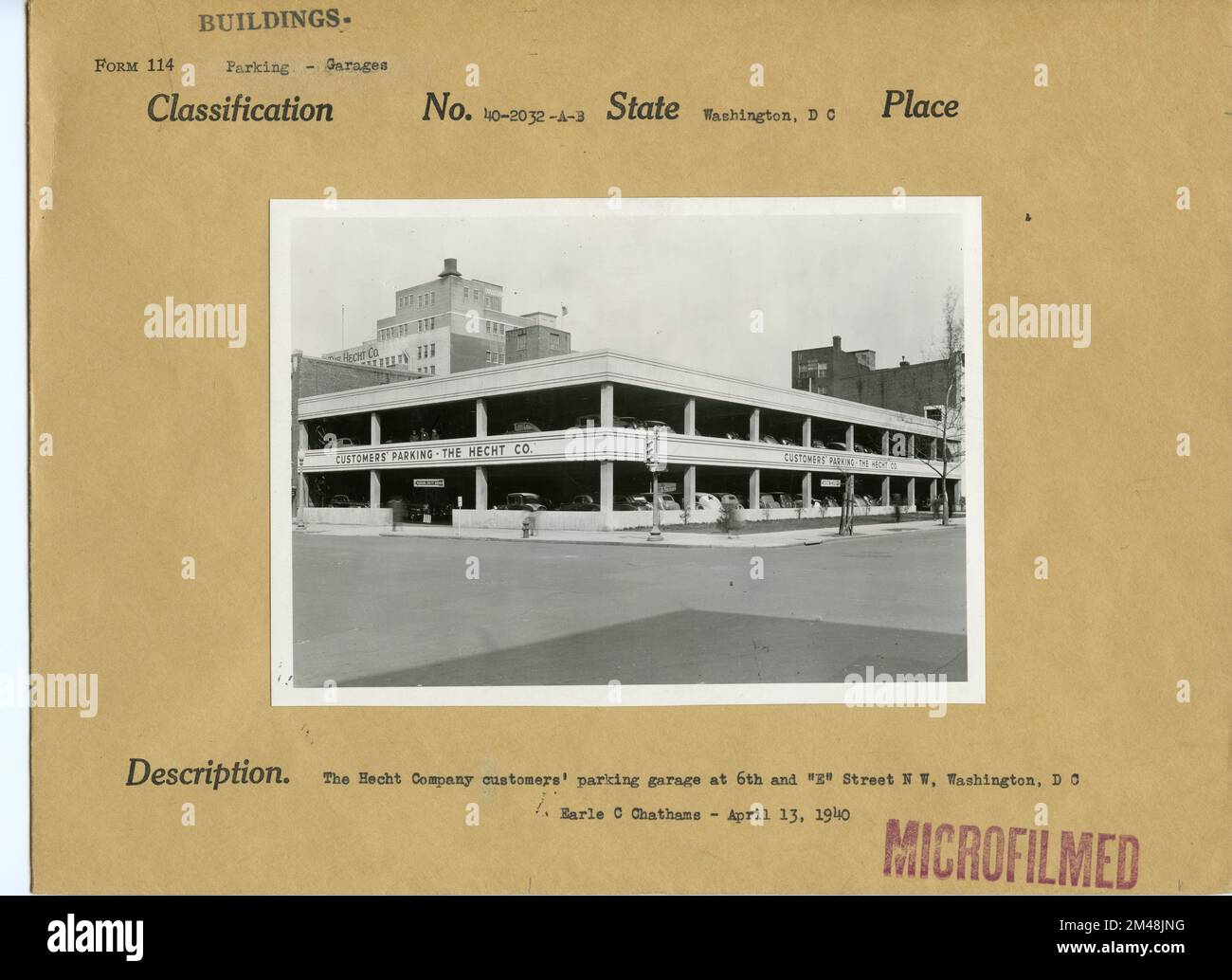 Hecht Company Customers' Parking Garage at 6th and "E" Street NW