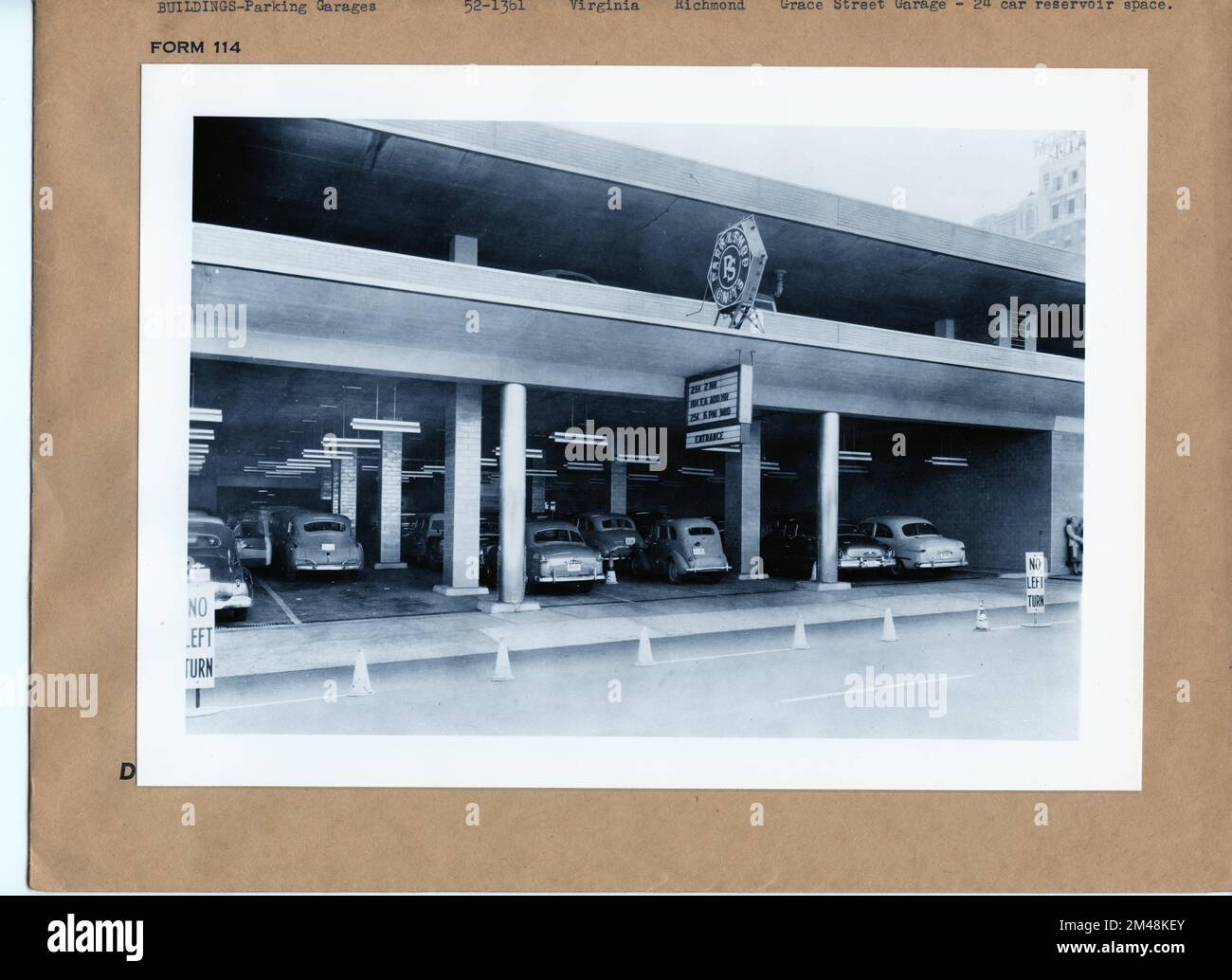 Grace Street Garage, Richmond, Virginia. Original caption Grace Street