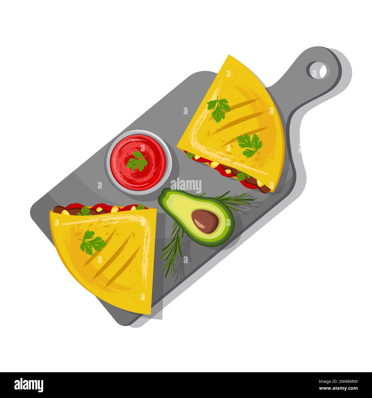 Quesadilla. Vector quesadilla icon. A dish of Mexican cuisine with the