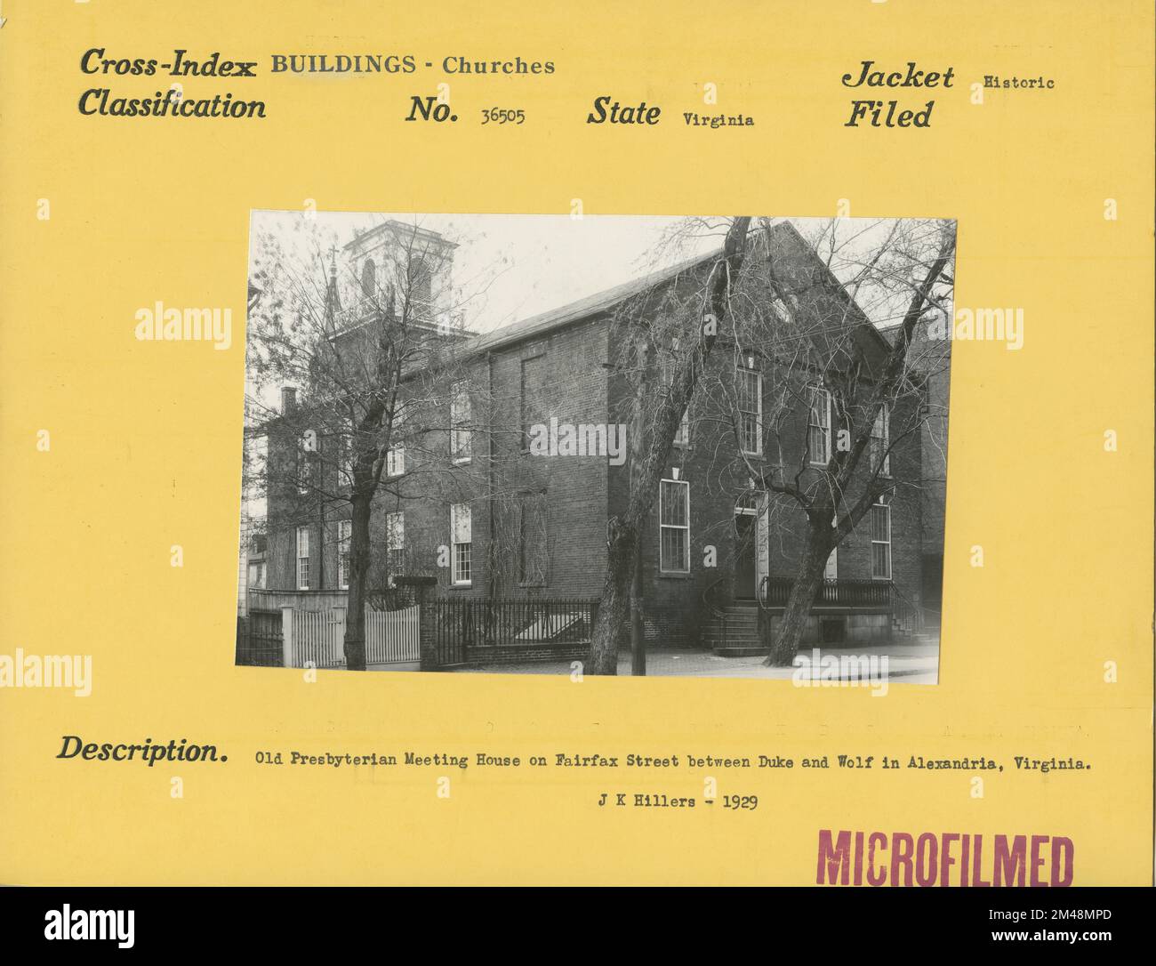 Old Presbyterian Meeting House, Alexandria, Virginia. Original caption