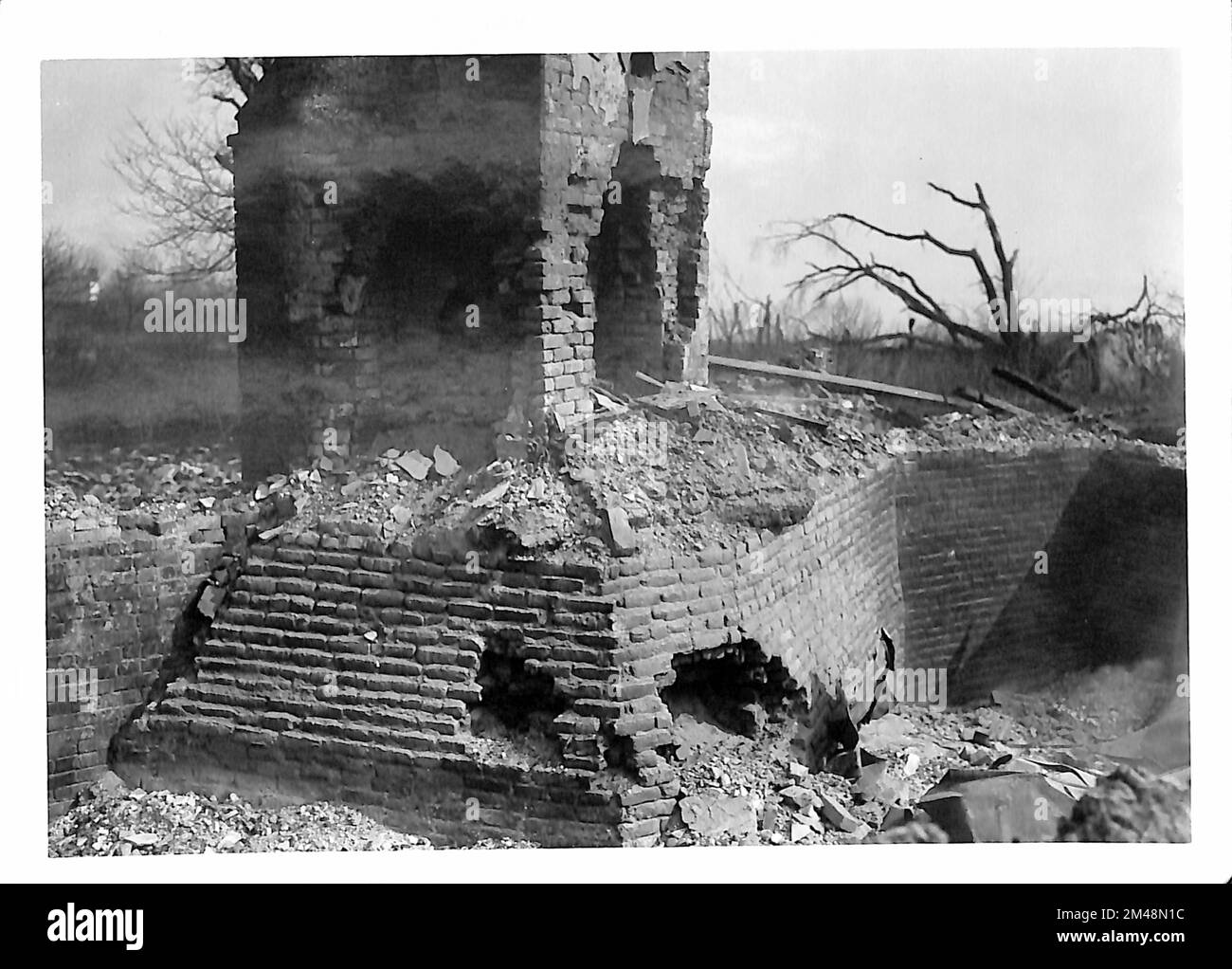 Remains of Fire Which Destroyed Custis Abingdon House. Original caption