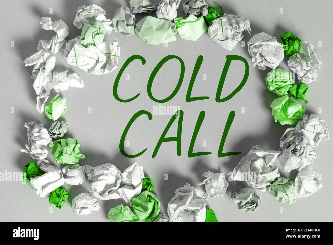 Conceptual caption Cold Call. Business showcase Unsolicited call made by someone trying to sell goods or services Stock Photo