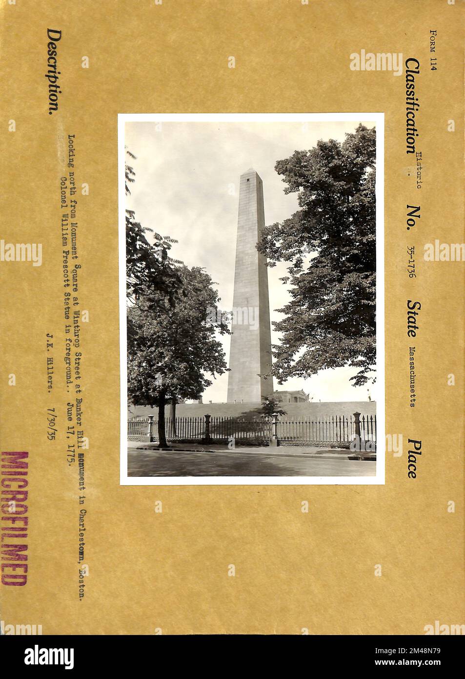 Looking North from Monument Square at Bunker Hill Monument in