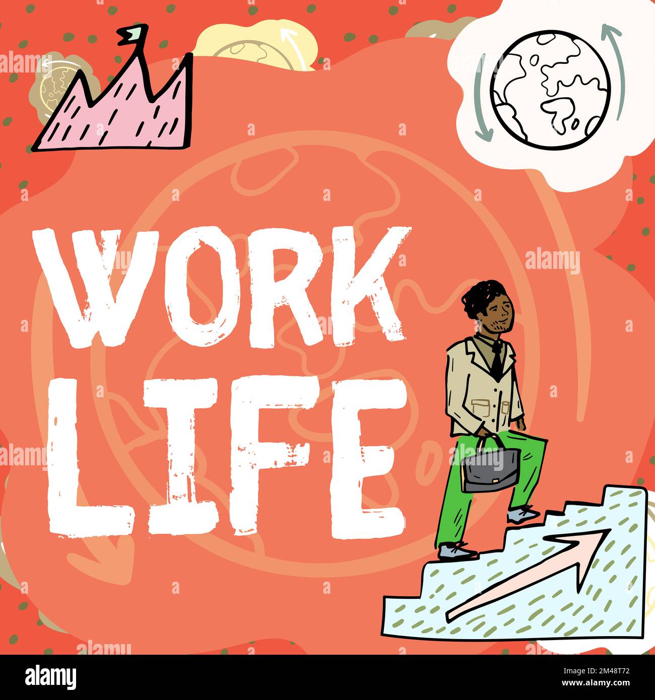 Work Simple Line Life Hand writing sign Work Life. Business concept An everyday task to ern ...