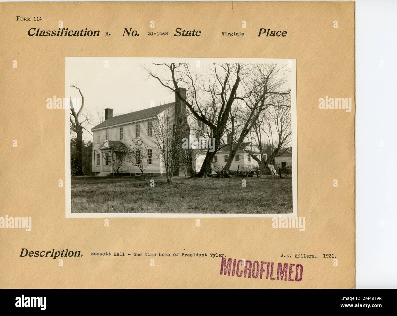 Bassett Hall. Original caption Bassett Hall one time home of