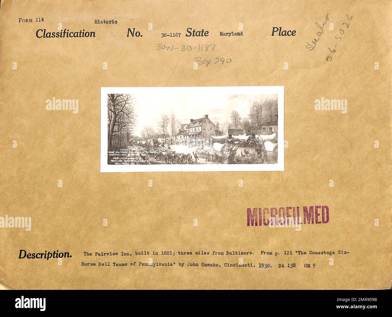 The Fairview Inn, Built in 1801. Original caption The Fairview Inn