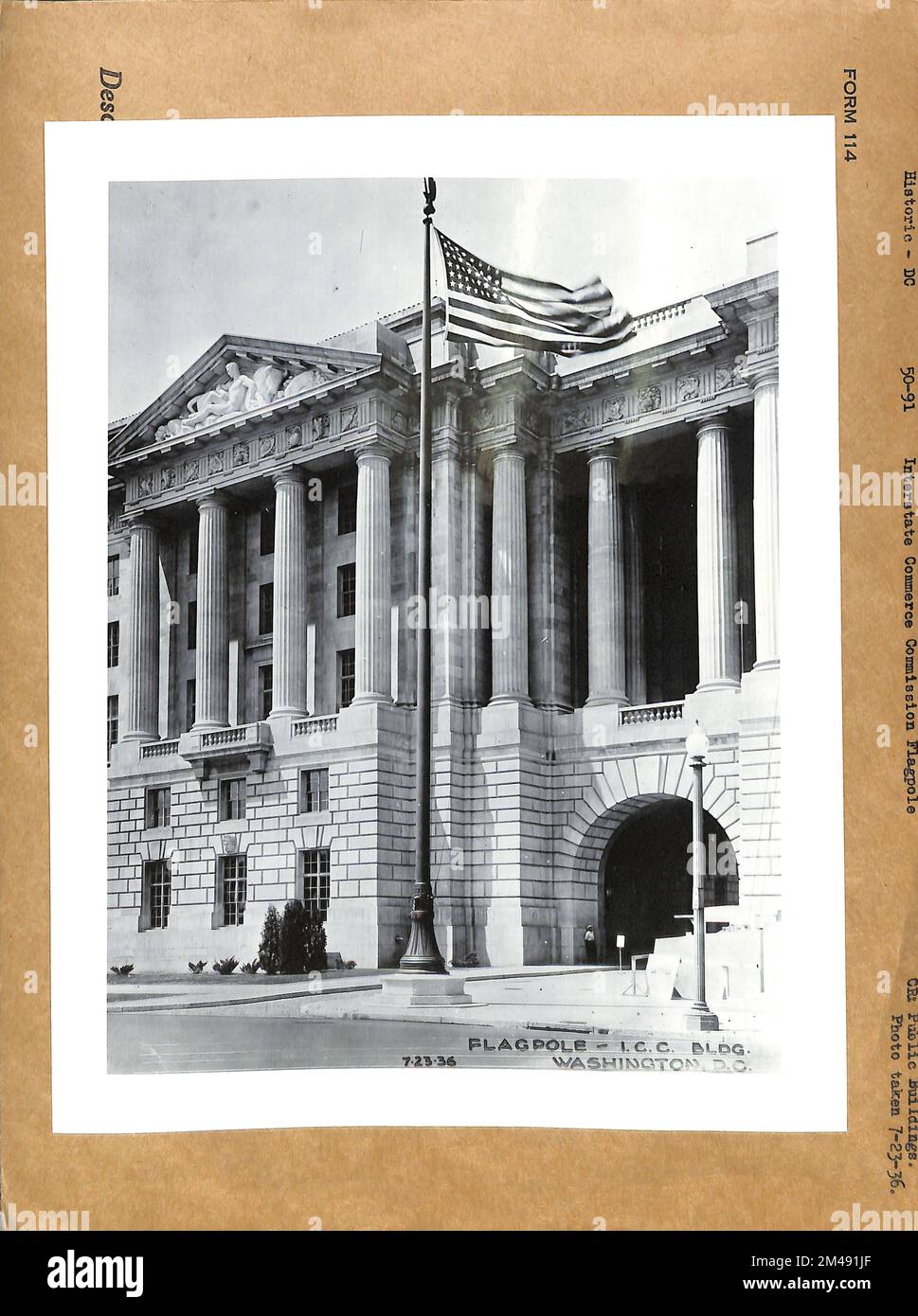 Interstate Commerce Commission Flagpole. State: District of Columbia Place: Washington. Stock Photo