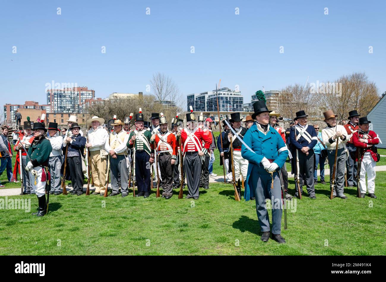 The image was taken during the celebrations for the 200th anniversary of the Battle of York in Toronto, Canada, in 2013 Stock Photo