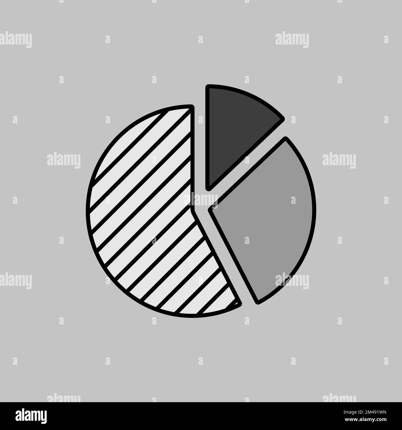 Pie Chart grayscale icon vector. Finances sign. Graph symbol for your ...