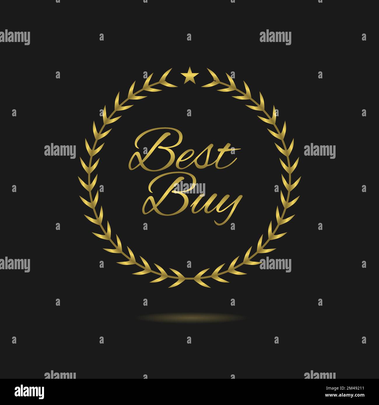 Best buy golden laurel wreath vector label Stock Vector Image & Art Alamy