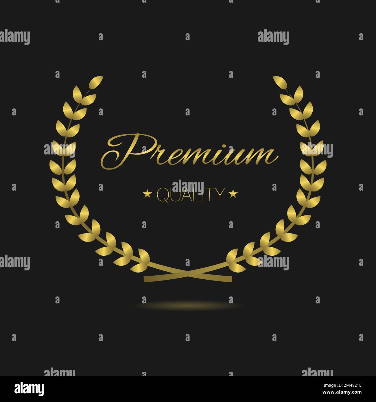 Premium quality golden laurel wreath vector label Stock Vector Image ...