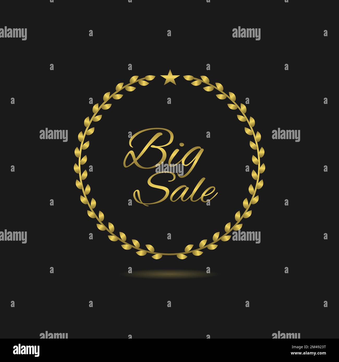 Big sale golden laurel wreath vector label Stock Vector Image & Art - Alamy