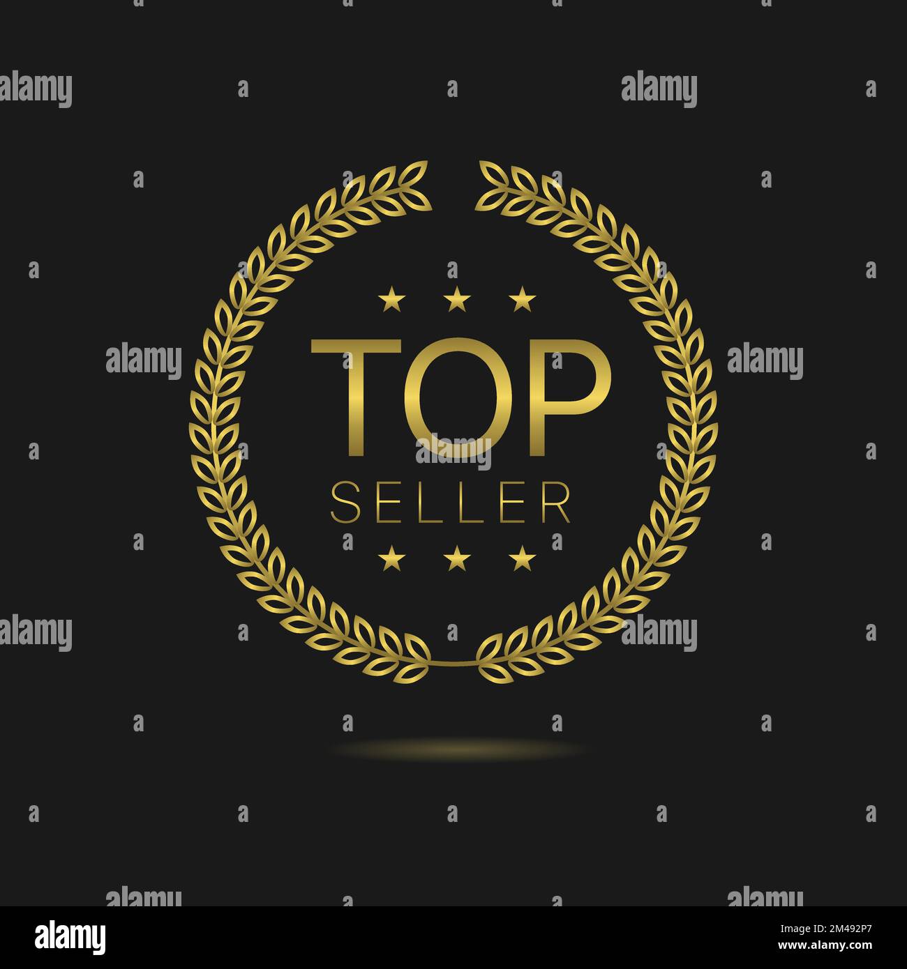 Top seller golden laurel wreath vector label Stock Vector Image & Art ...