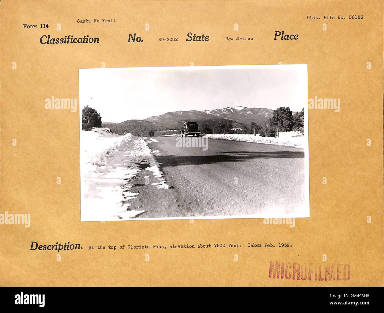 At the Top of Glorieta Pass, Elevation About 7500 Feet. State New