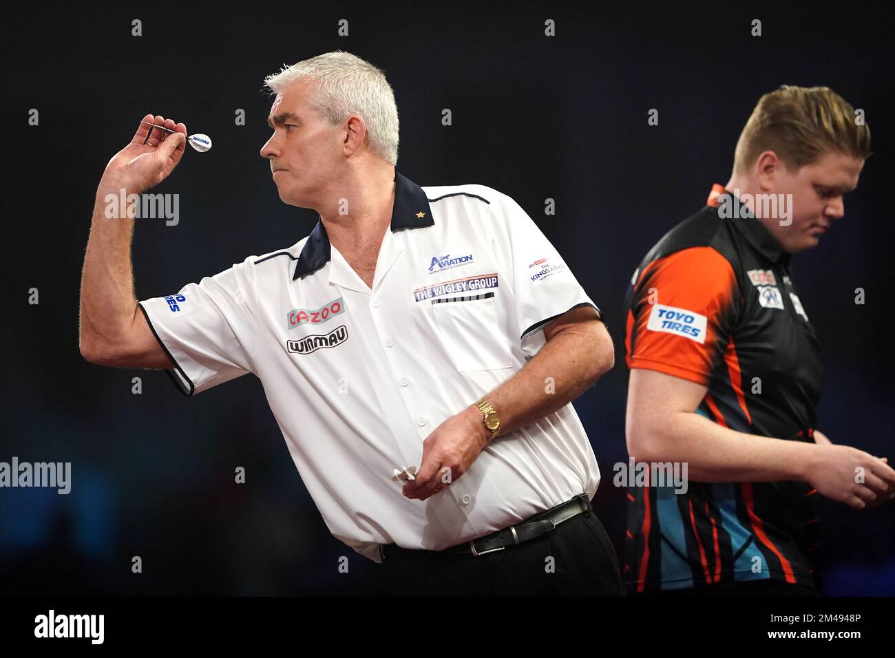 England's Steve Beaton in action against Netherland's Danny van Trijp during day five of the Cazoo World Darts Championship at Palace, London. Picture date: Monday December 2022 Stock Photo - Alamy