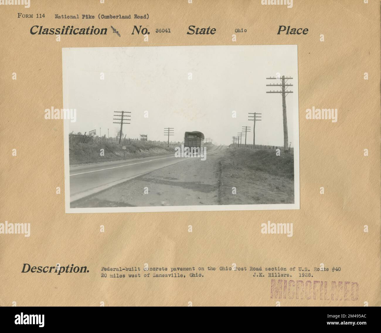 Federalbuilt Concrete Pavement on the Ohio Post Road Section of U.S. Route 40, 20 Miles West