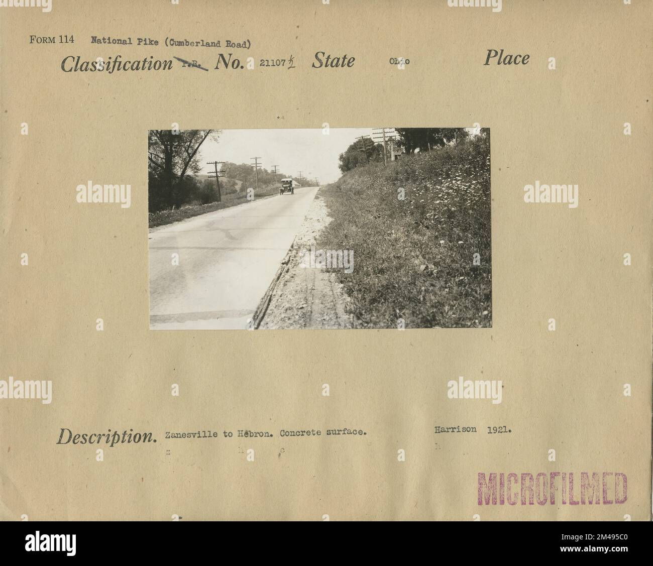 Zanesville to Hebron, Concrete Surface. Original caption Zanesville to