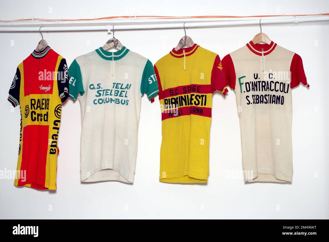 vintage retro bicycle jerseys Stock Photo