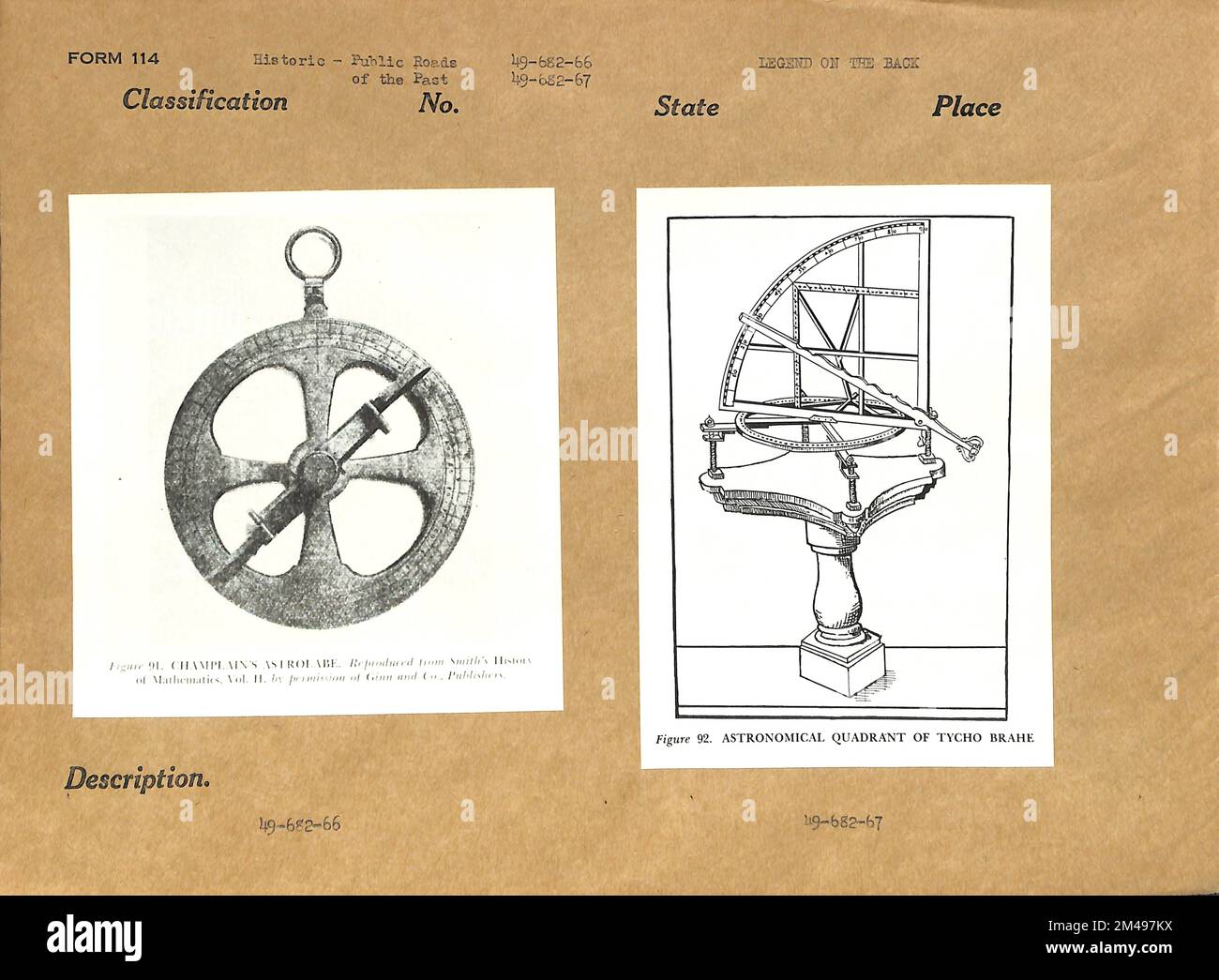 Champlain's Astrolabe, Astronomical Quadrant of Tycho Brahe. Original