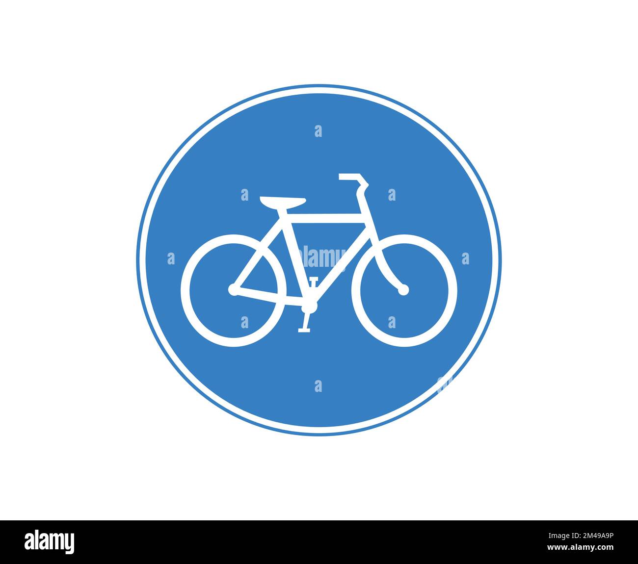 Isolated Cycling Road Traffic Sign. Flat Design Stock Vector Image 