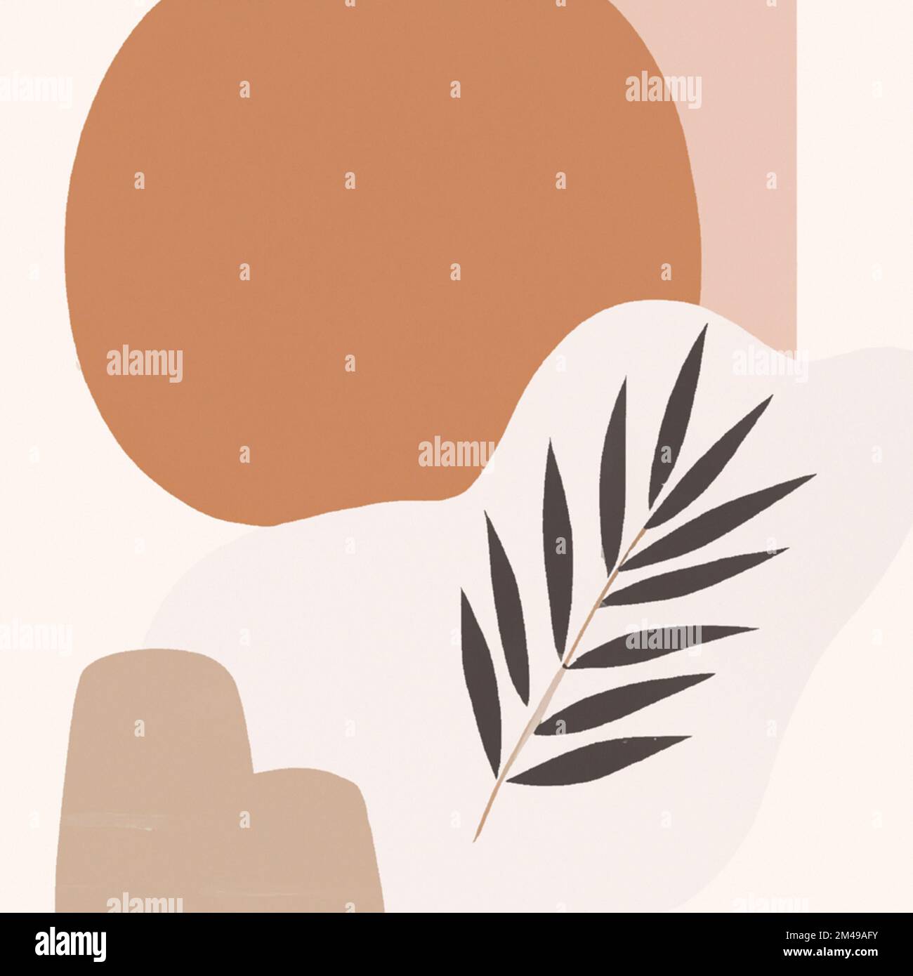 Trendy graphic illustration with an elegant muted color palette