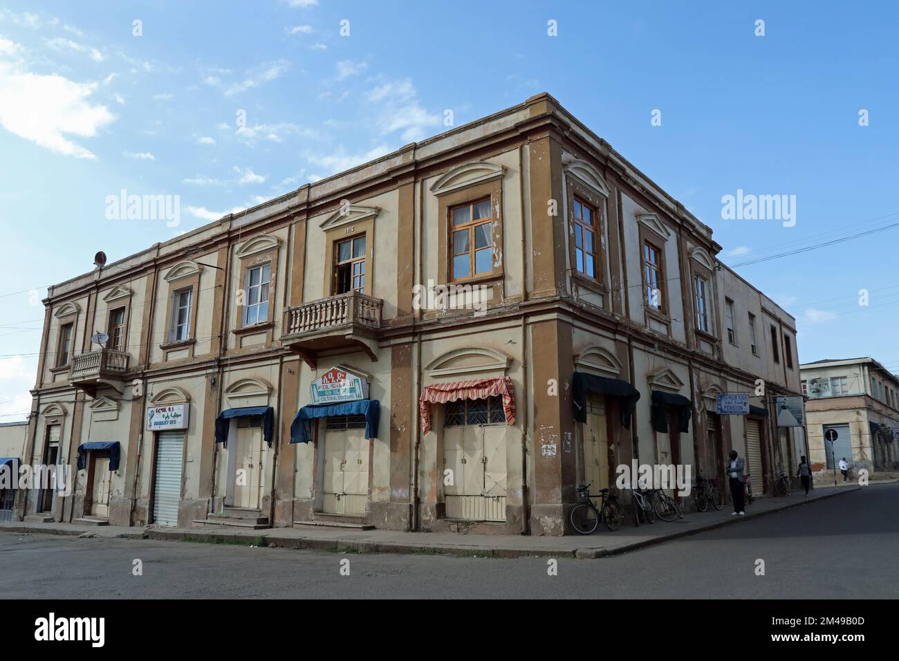 Property dated 1916 at Asmara in Eritrea Stock Photo