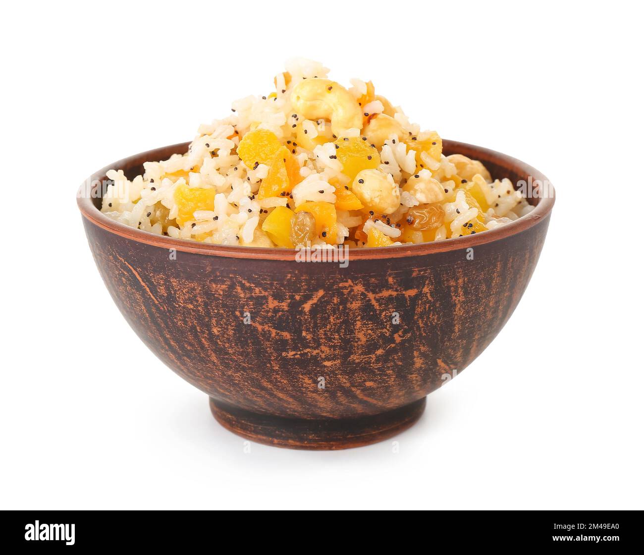 Bowl of rice Kutya on white background Stock Photo Alamy