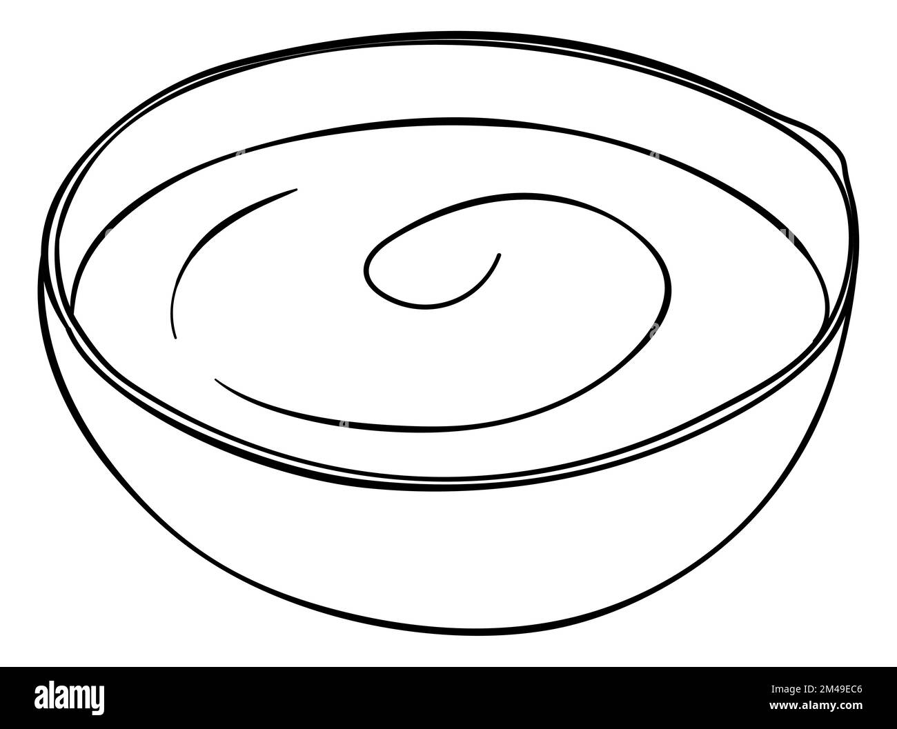 Design in outlines to coloring of a traditional coconut bowl filled