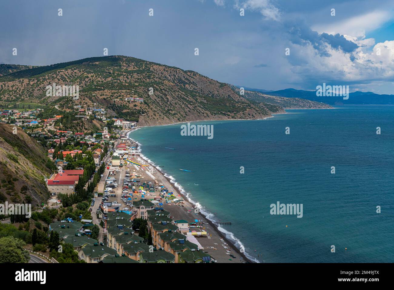 Rybachiy Plyazh beach, Sudak, Crimea, Russia Stock Photo