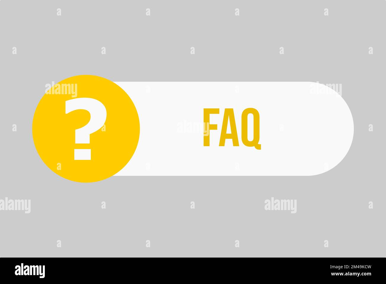 FAQ button. Button for frequently asked questions. Stock Vector