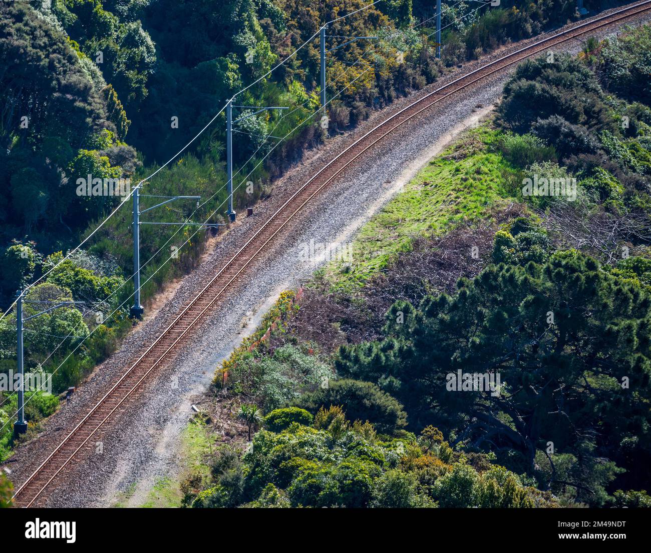 The Wellington suburban railway network, Johnsonville line, snakes ...