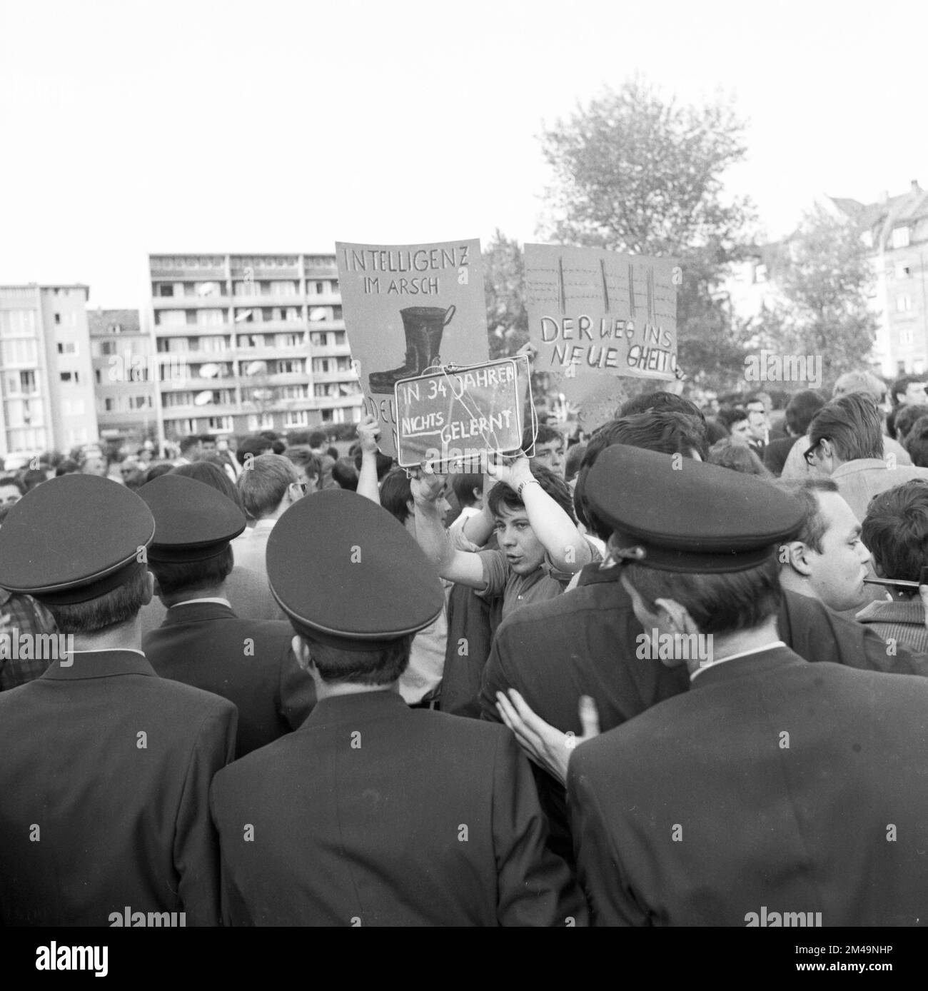 The German Federation of Trade Unions (DGB) demonstrated in 1966 against the rise of rightwing