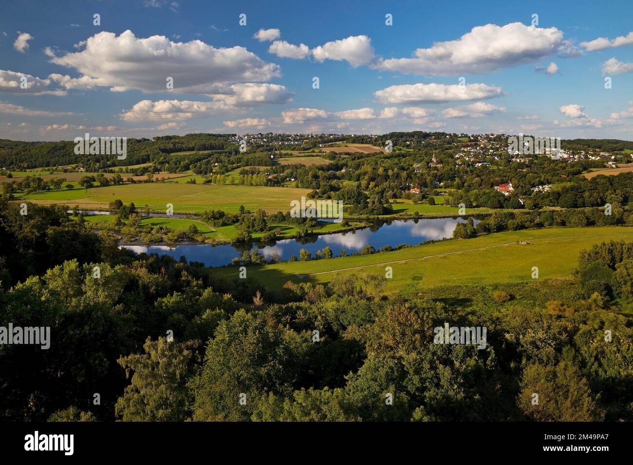 Rhien Ruhr The Ruhr Valley with the Ruhr seen from Blankenstein Castle, Hattingen ...