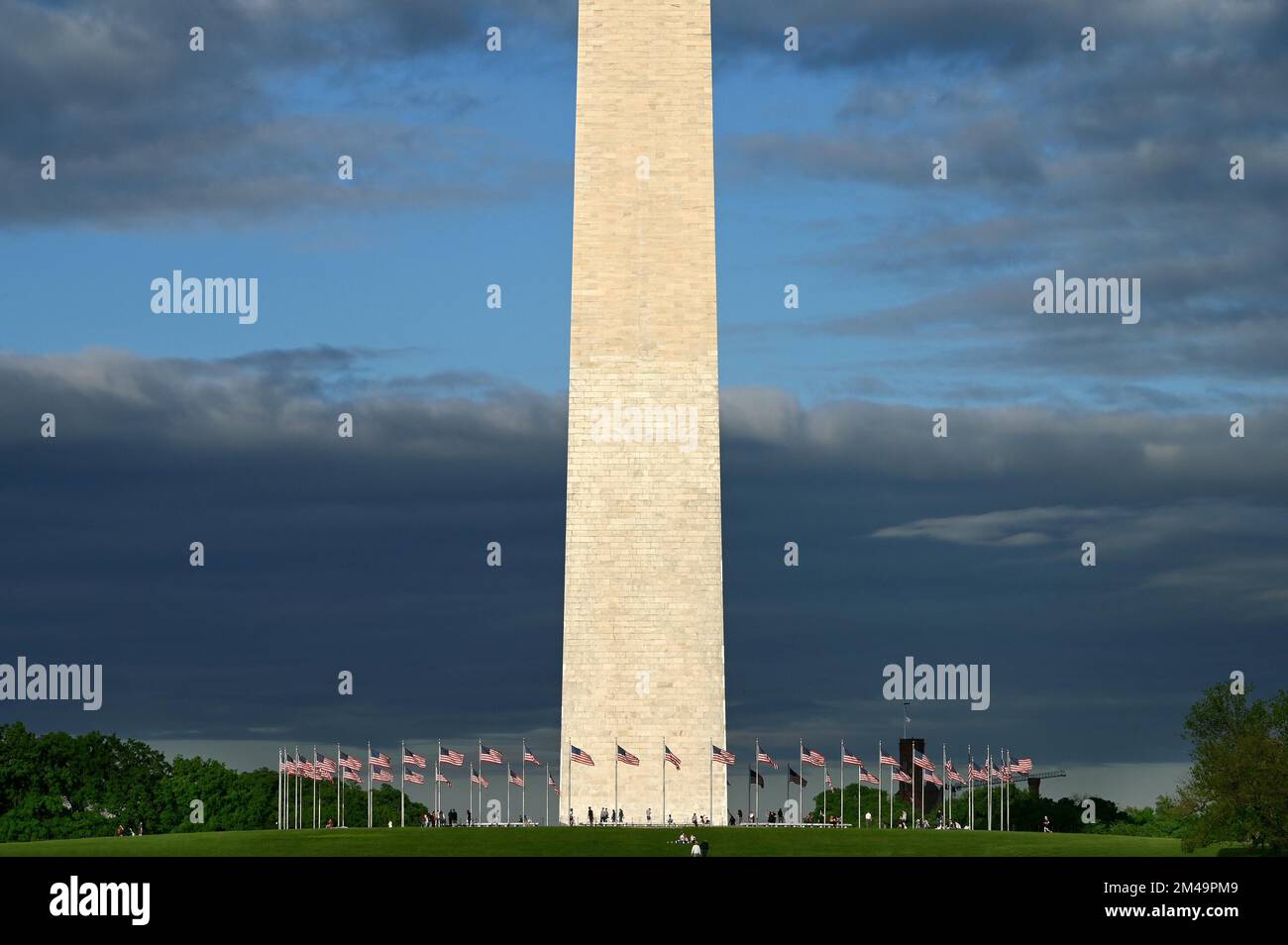 Washington Monument on the National Mall, Washington DC, United States of America Stock Photo