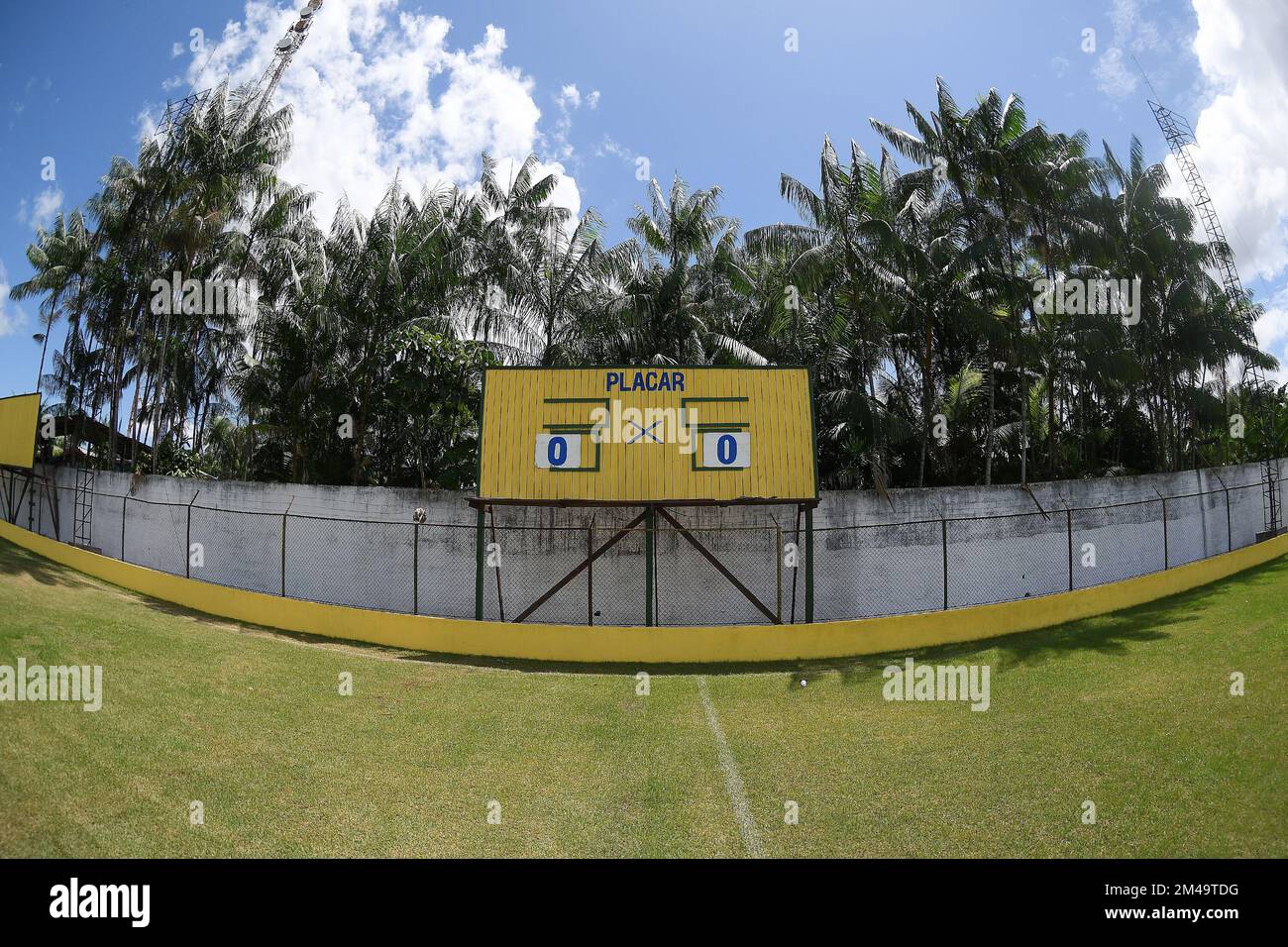 Afuá,Brazil,November 11, 2021. Manual score of the football stadium Décio Gonçalves Quintas, in the city of Afuá in the state of Pará. Stock Photo